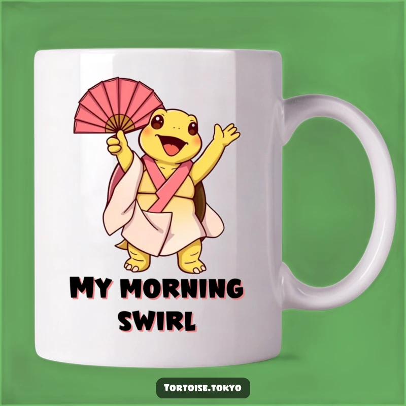 Funny Kawaii Tortoise Kimono Fan Mug: A Joyful Gift Bringing Smiles