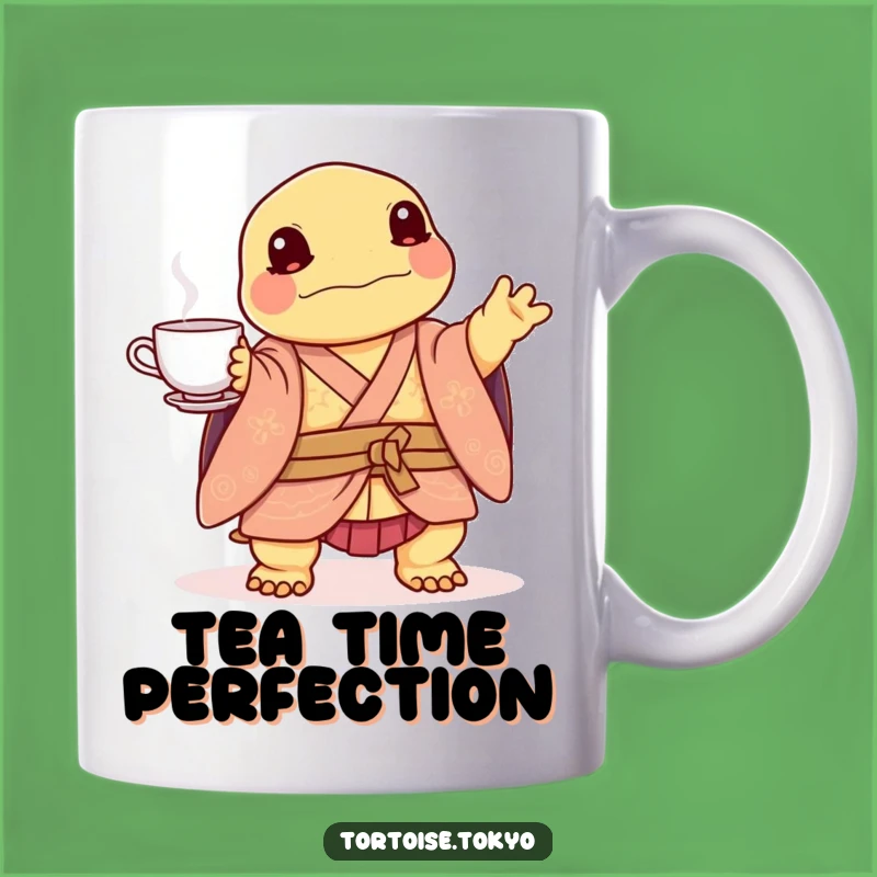 Funny Kawaii Tortoise Tea Set Mug: Playful Balance for a Humorous Gift