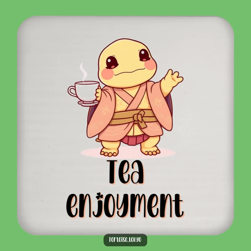 Funny Kawaii Tortoise Tea Set Coasters: Protect Surfaces with Playful Humor