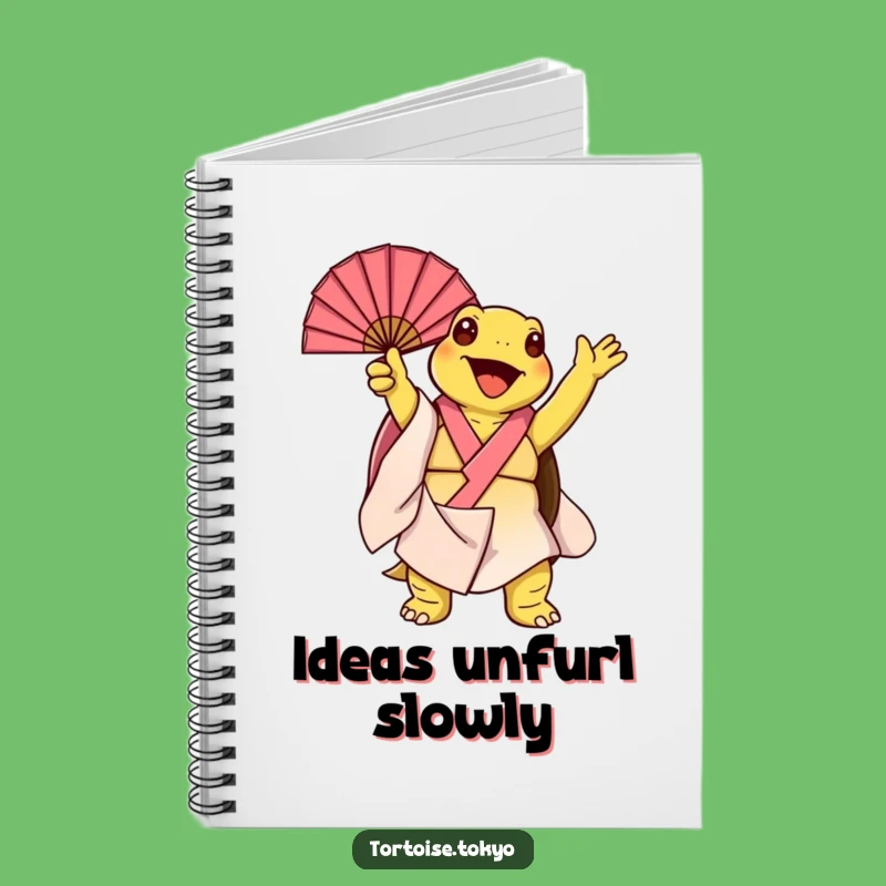 Funny Kawaii Tortoise Kimono Fan Notebook: Jot Down Ideas with Humorous Flair