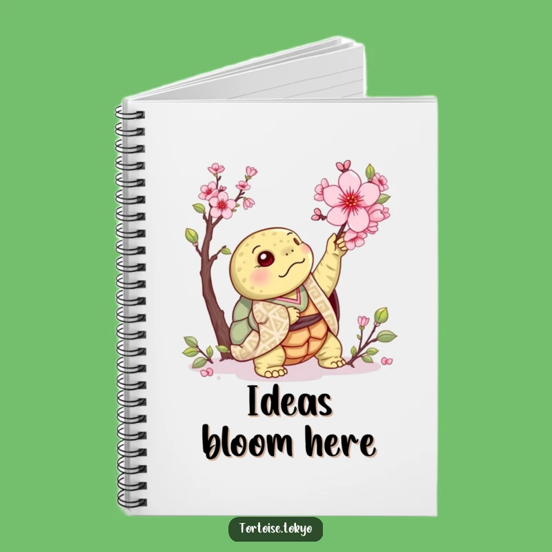Funny Kawaii Tortoise Blossom Notebook: Journal with Springtime Humor