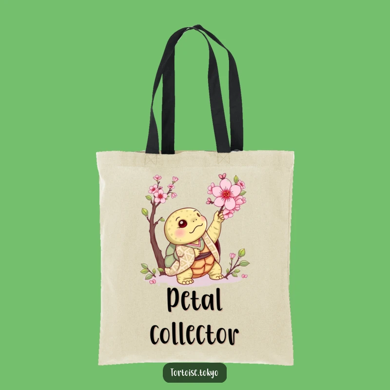 Funny Kawaii Tortoise Blossom Tote Bag: Carry Spring with Humorous Style